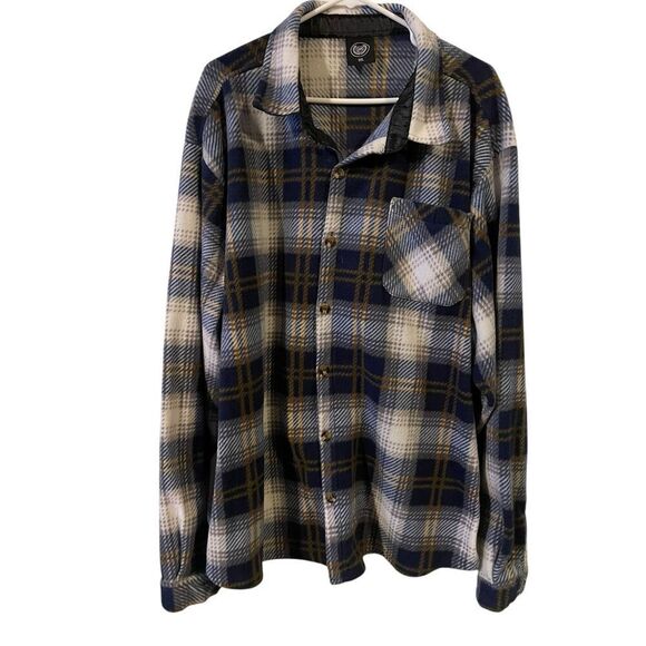 North 15 Mens Blue Brown White Grey Plaid Western Soft Button Up Shirt 3XL - Picture 1 of 14
